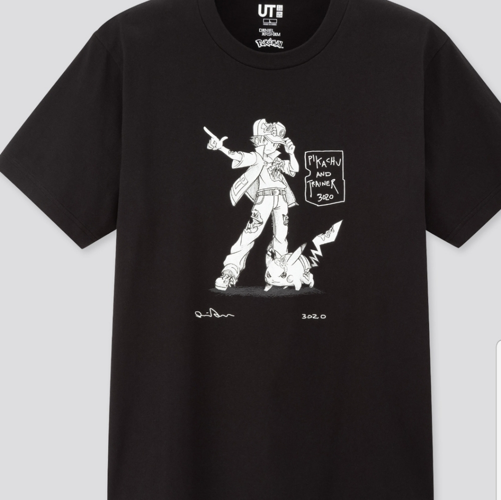 NWT Pokemon x Daniel Arsham UT Black Graphic Tee